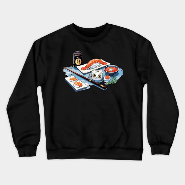 "Sushi Delights: Kawaii T-Shirt for Sushi Fans!" Crewneck Sweatshirt by Gelo Kavon